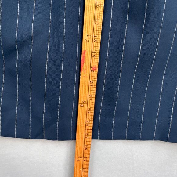 VTG Anne Klein Wool Pencil Skirt 10 Blue Pin Stripe Career Preppy Academia USA - Picture 12 of 14